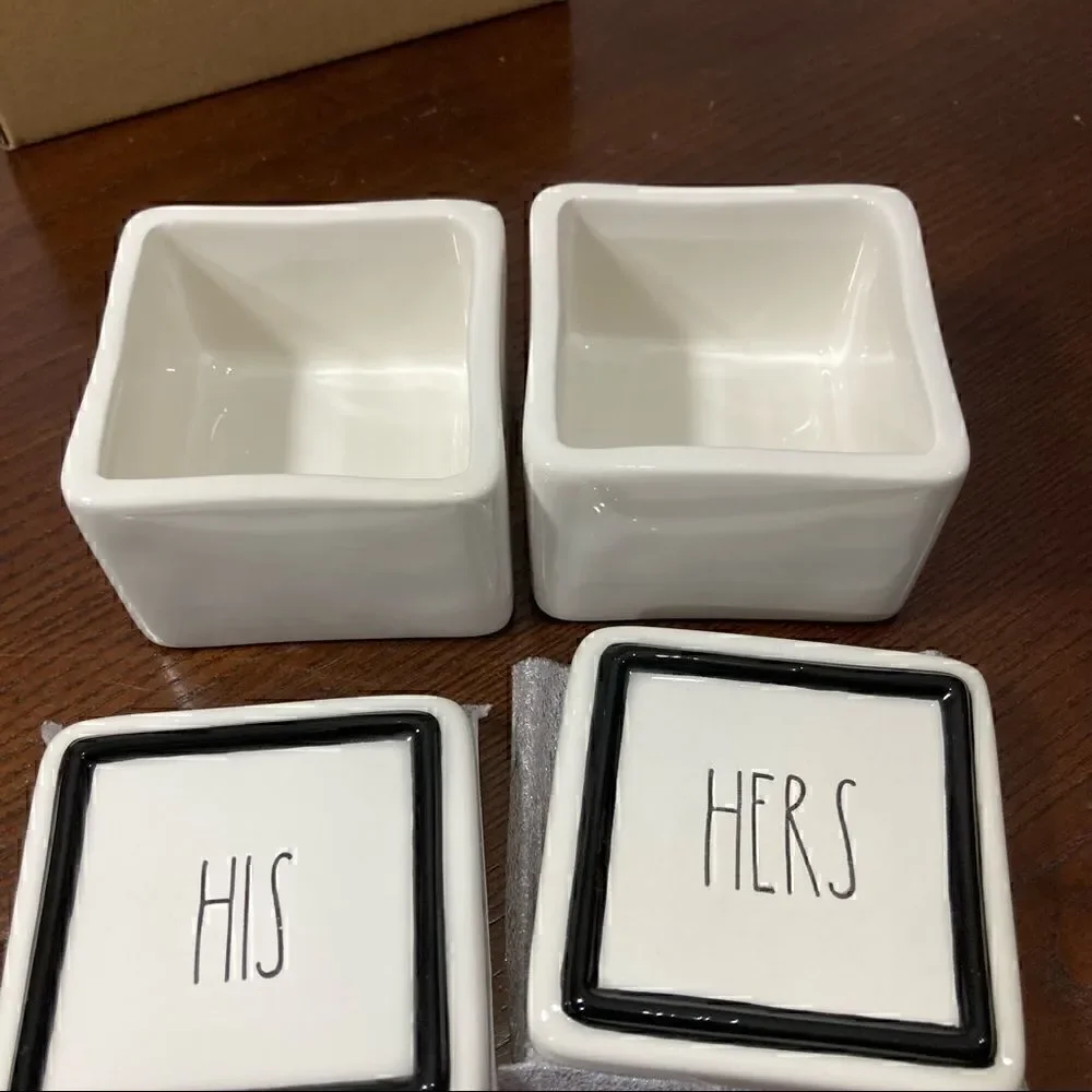 RAE DUNN ARTISAN COLLECTION JEWELRY BOX “his hers”